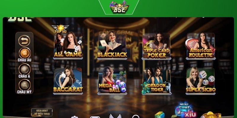 Những trò chơi nổi bật tại live casino B52 CLUB