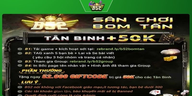 Tặng 52.000 suất giftcode trị giá 100.000 đồng cho tân binh